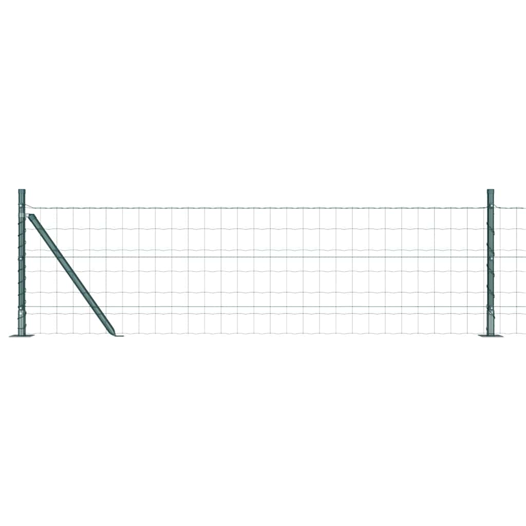 Vidaxl hek met paal groen 0,6 x 25 m staal en pvc