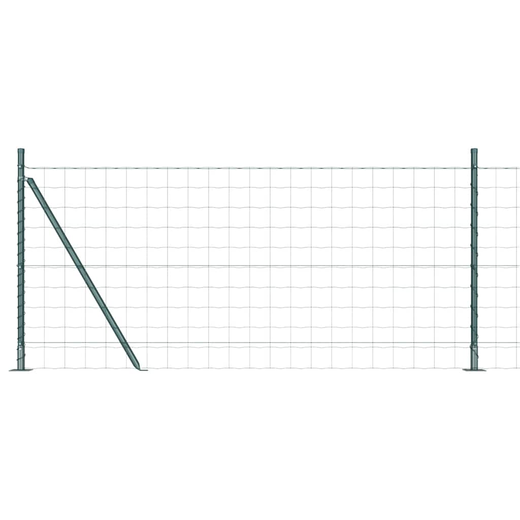 Vidaxl hek met paal groen 0,8 x 25 m staal