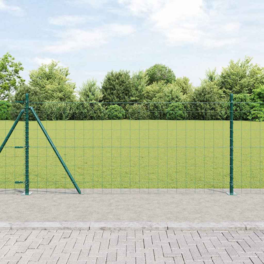 Vidaxl hek met paal groen 1 x 25 m staal