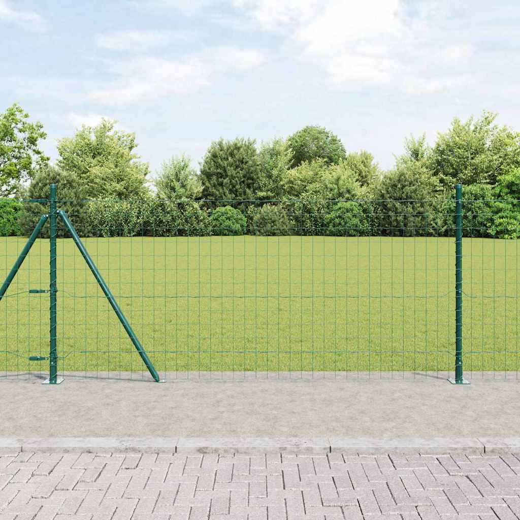 Vidaxl hek met paal groen 0,8 x 10 m staal
