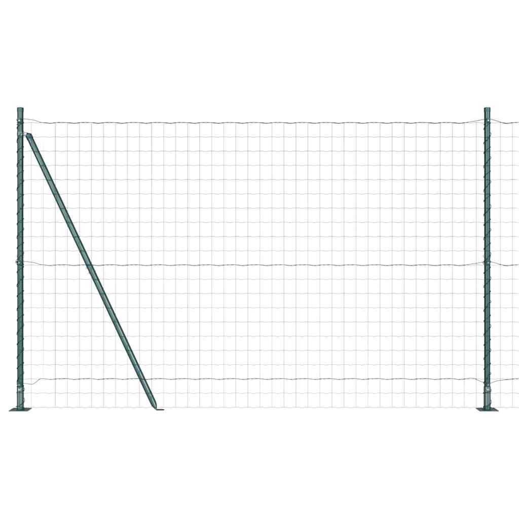Vidaxl hek met paal groen 1,4 x 10 m staal en pvc