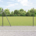 Vidaxl hek met paal grijs 1,6 x 10 m staal en pvc