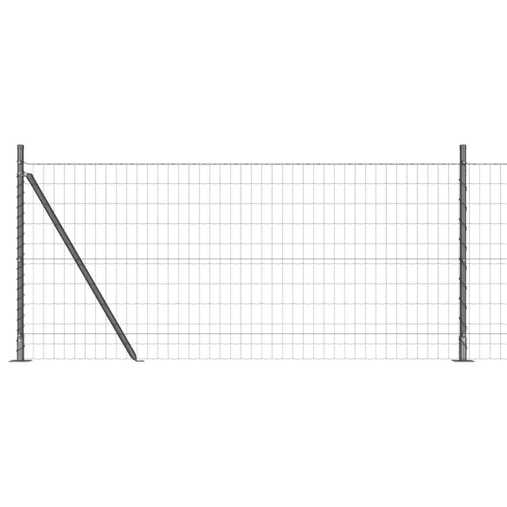 Vidaxl hek met paal grijs 1 x 10 m staal en pvc