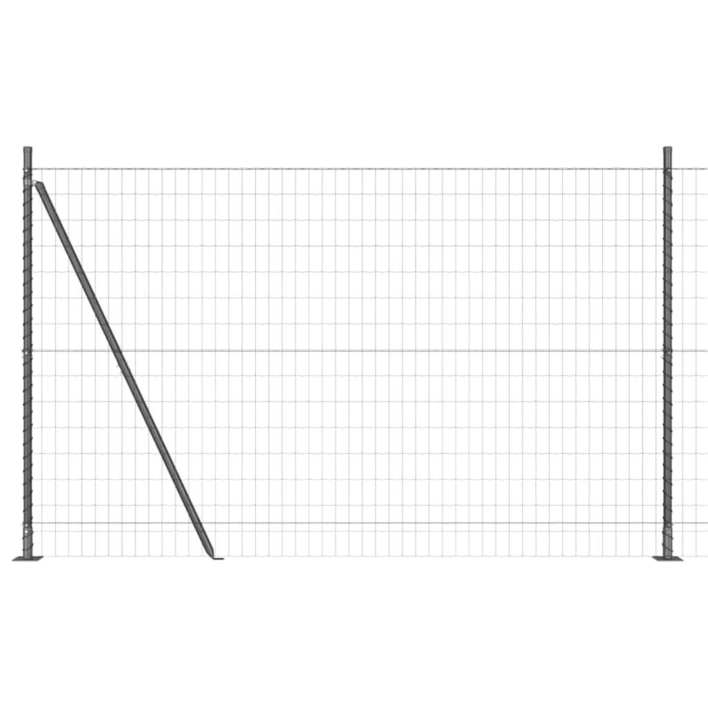 Vidaxl hek met paal grijs 1,5 x 10 m staal en pvc
