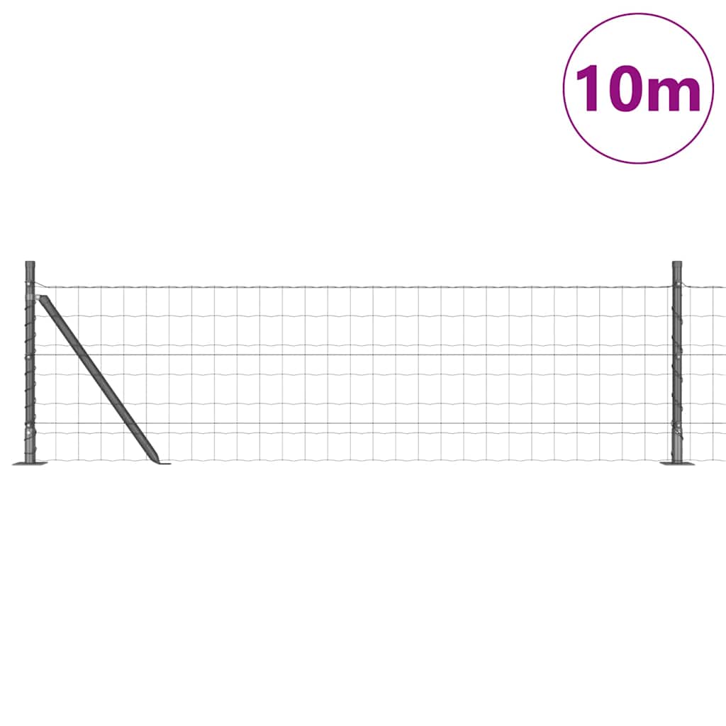 Vidaxl hek met paal grijs 0,6 x 10 m staal en pvc