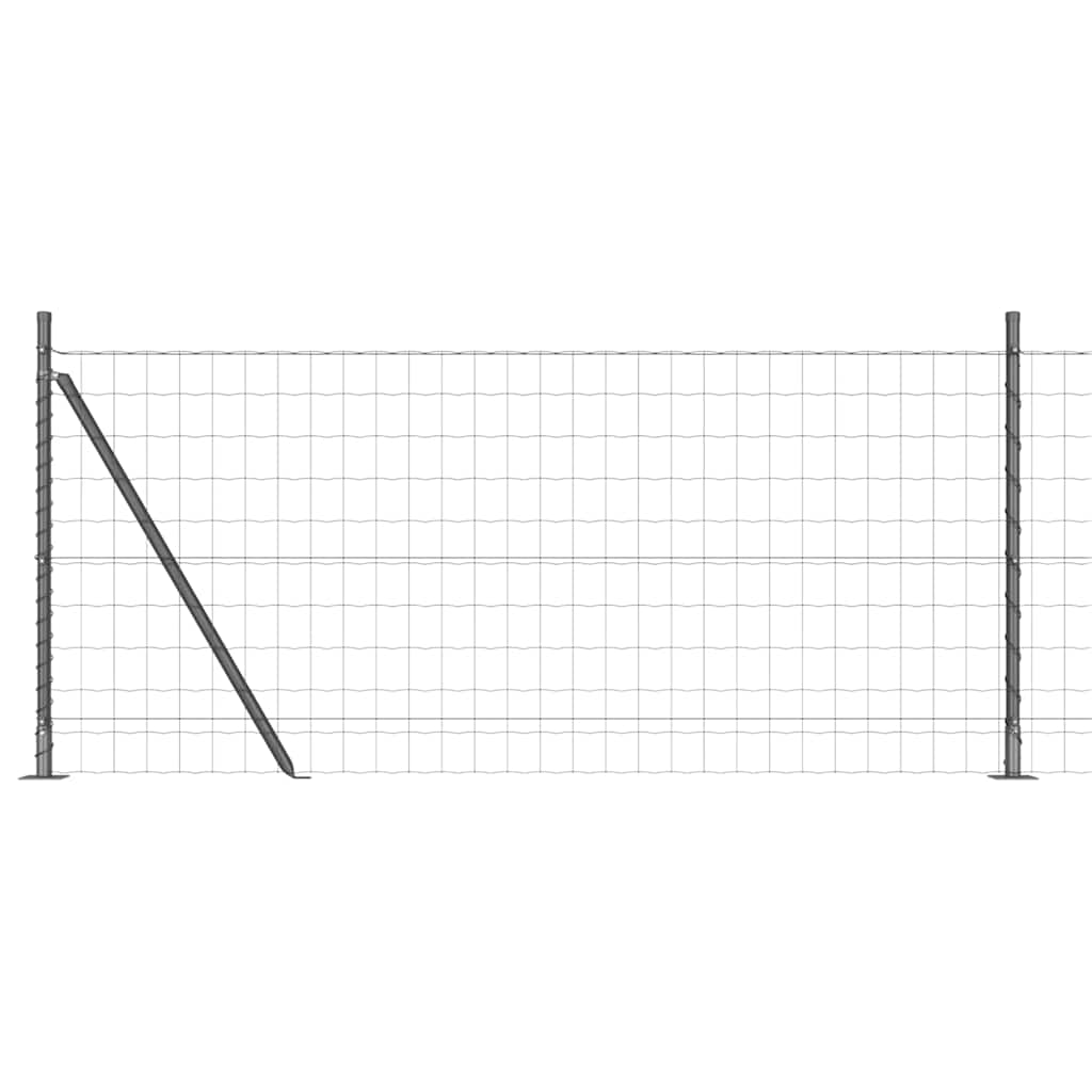 Vidaxl hek met paal grijs 0,8 x 10 m staal en pvc