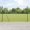 Vidaxl hek met paal grijs 1,5 x 10 m staal en pvc
