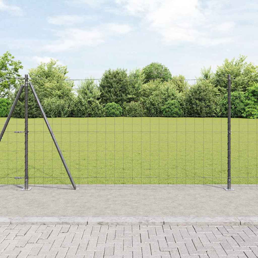 Vidaxl hek met paal grijs 1,2 x 10 m staal