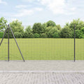 Vidaxl hek met paal grijs 1,2 x 10 m staal
