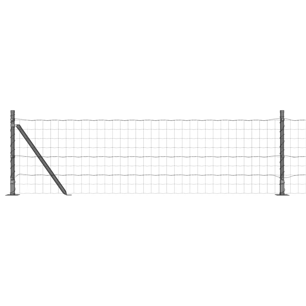 Vidaxl hek met paal grijs 0,6 x 10 m staal en pvc