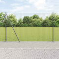 Vidaxl hek met paal grijs 1,5 x 10 m staal