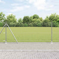 Vidaxl hek met paal zilver 0,8 x 10 m staal