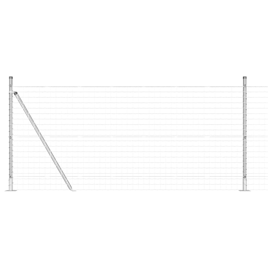 Vidaxl hek met paal zilver 1 x 10 m staal