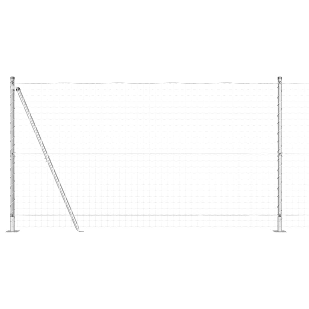 Vidaxl hek met paal zilver 1,2 x 10 m staal