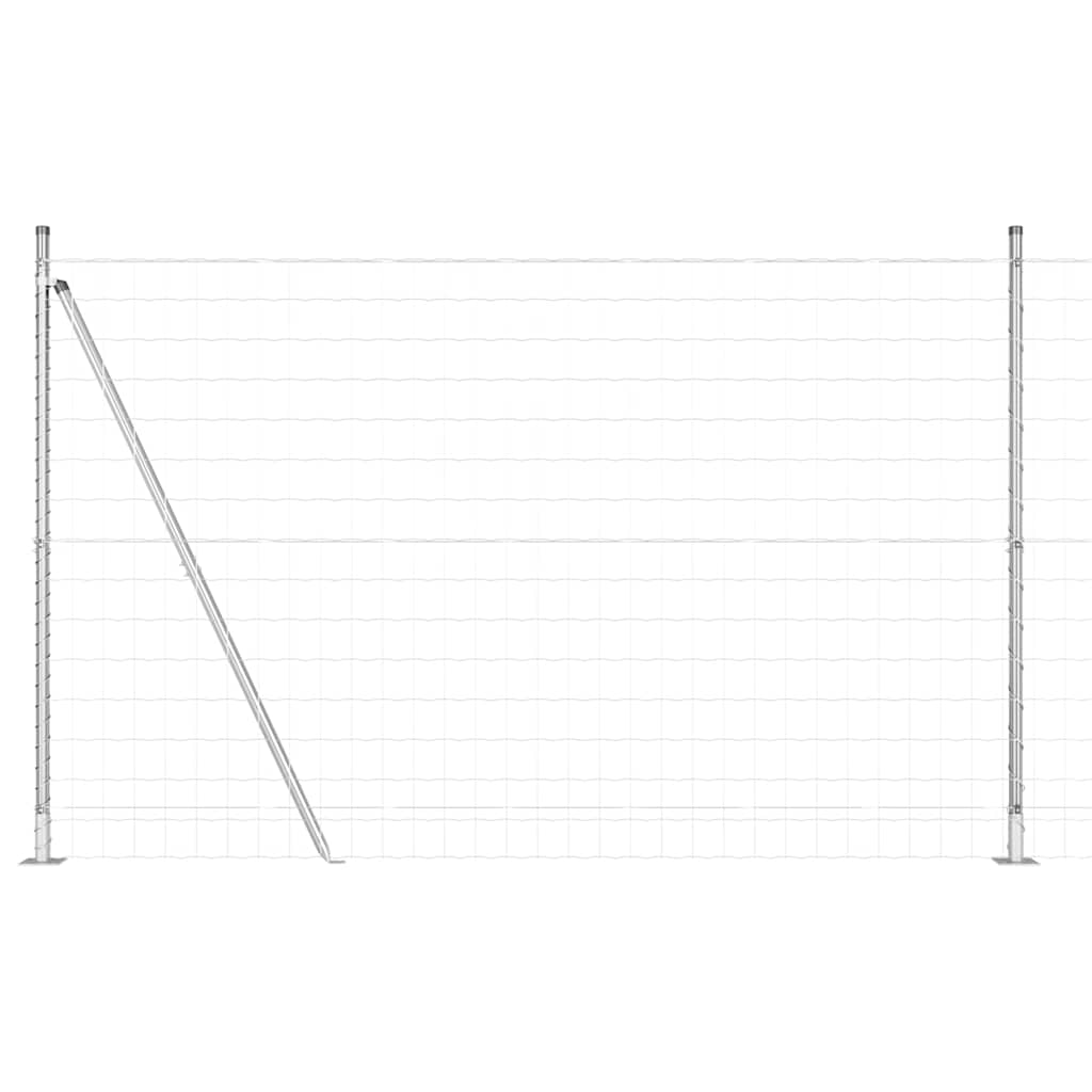 Vidaxl hek met paal zilver 1,6 x 10 m staal