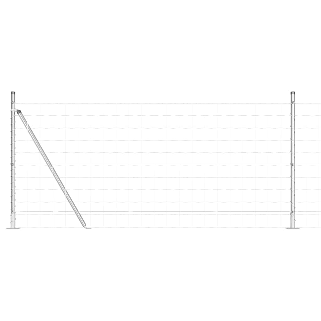 Vidaxl hek met paal zilver 0,8 x 25 m staal