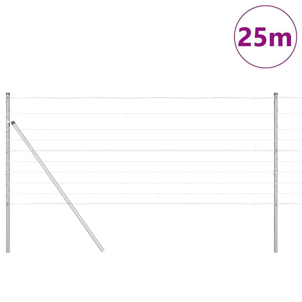 Vidaxl afrasteringspaal gegalvaniseerd 25 x 1 m staal
