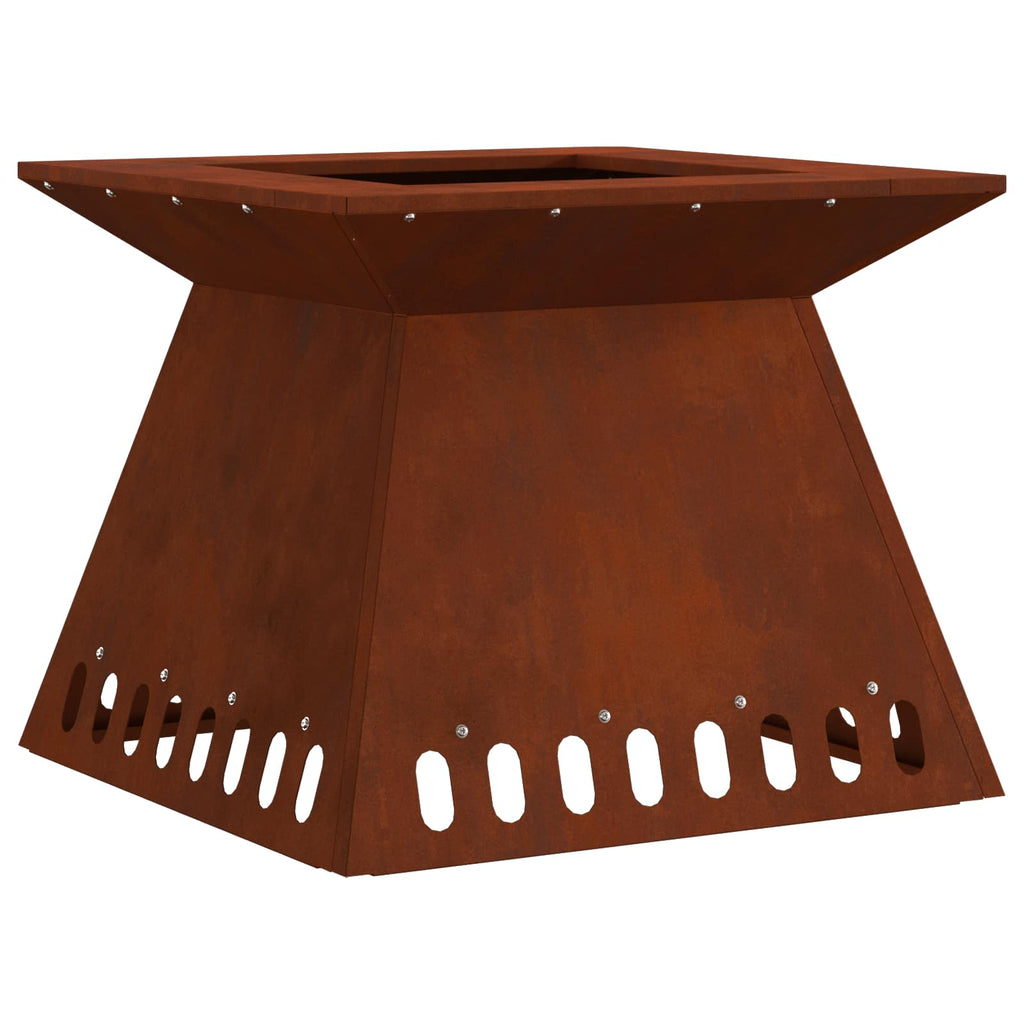 Vidaxl vuurkorf bruin 48 x 48 x 40 cm cortenstaal