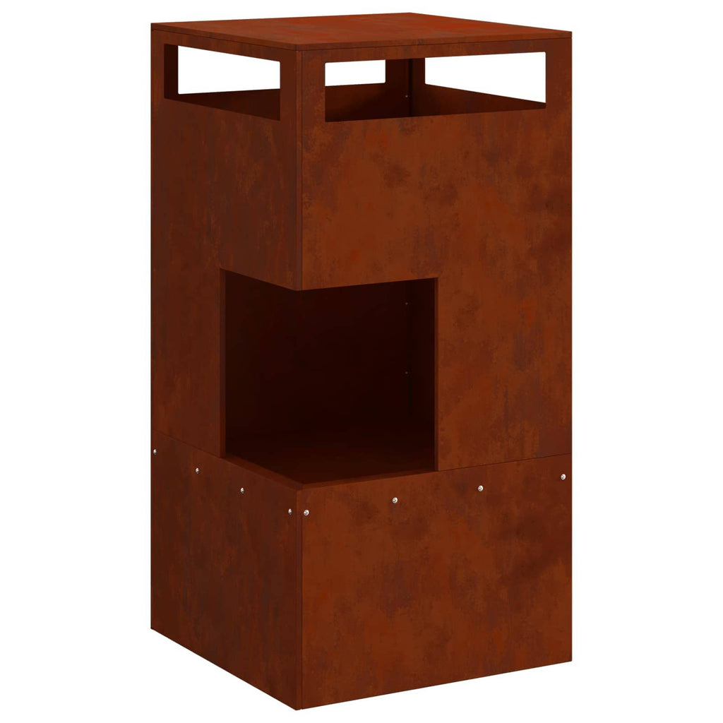 Vidaxl vuurkorf bruin 50 x 50 x 100 cm staal