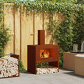 Vidaxl vuurkorf bruin 60 x 40 x 96 cm cortenstaal