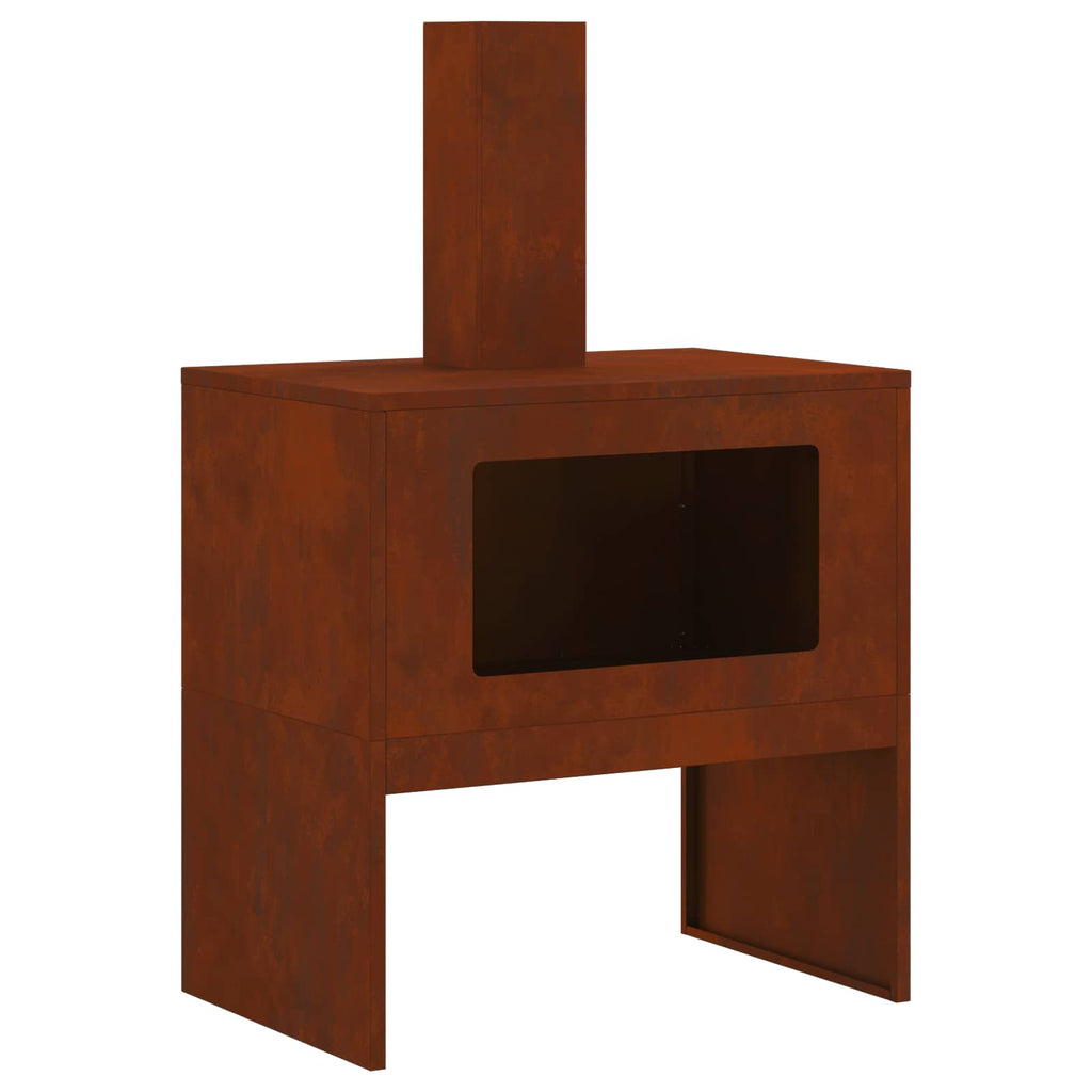 Vidaxl vuurkorf bruin 60 x 40 x 96 cm cortenstaal