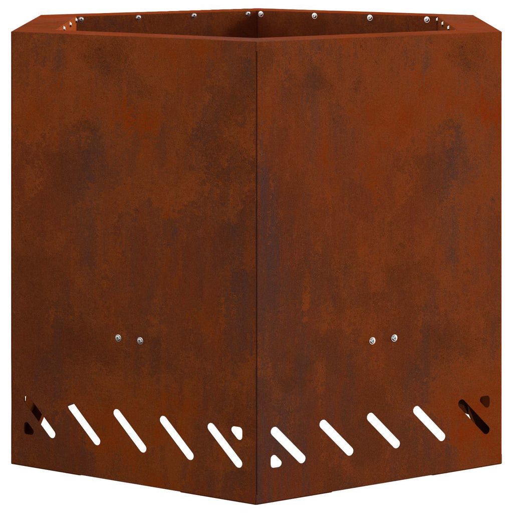 Vidaxl rookloze vuurschaal bruin 58 x 58 x 51 cm cortenstaal
