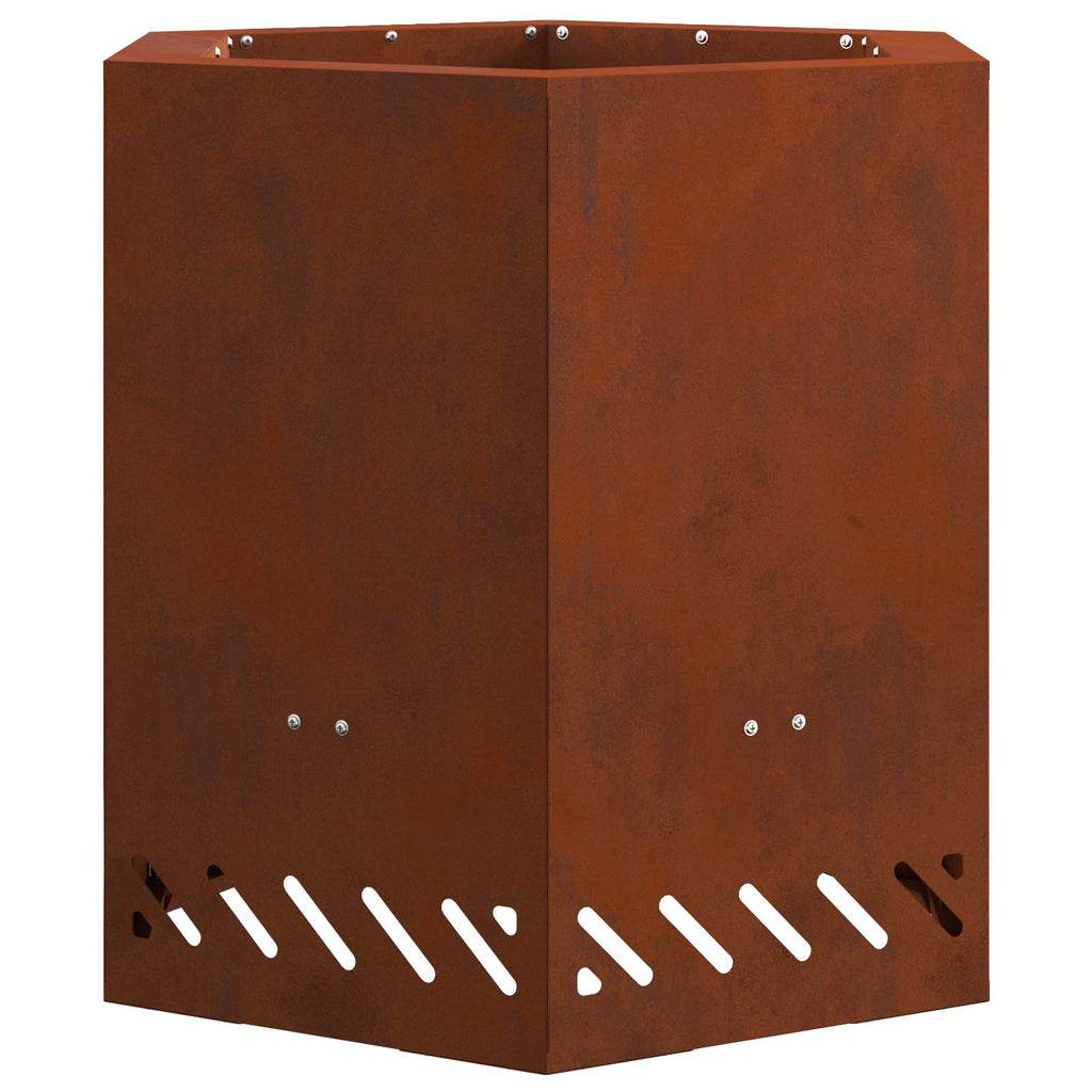 Vidaxl rookloze vuurschaal bruin 48 x 48 x 51 cm cortenstaal