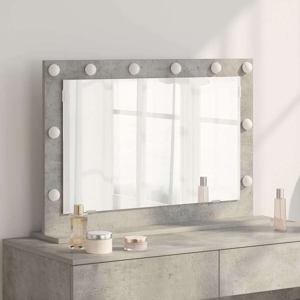 Vidaxl schmink spiegel rechthoekig beton grijs 80 x 55 x 18 cm