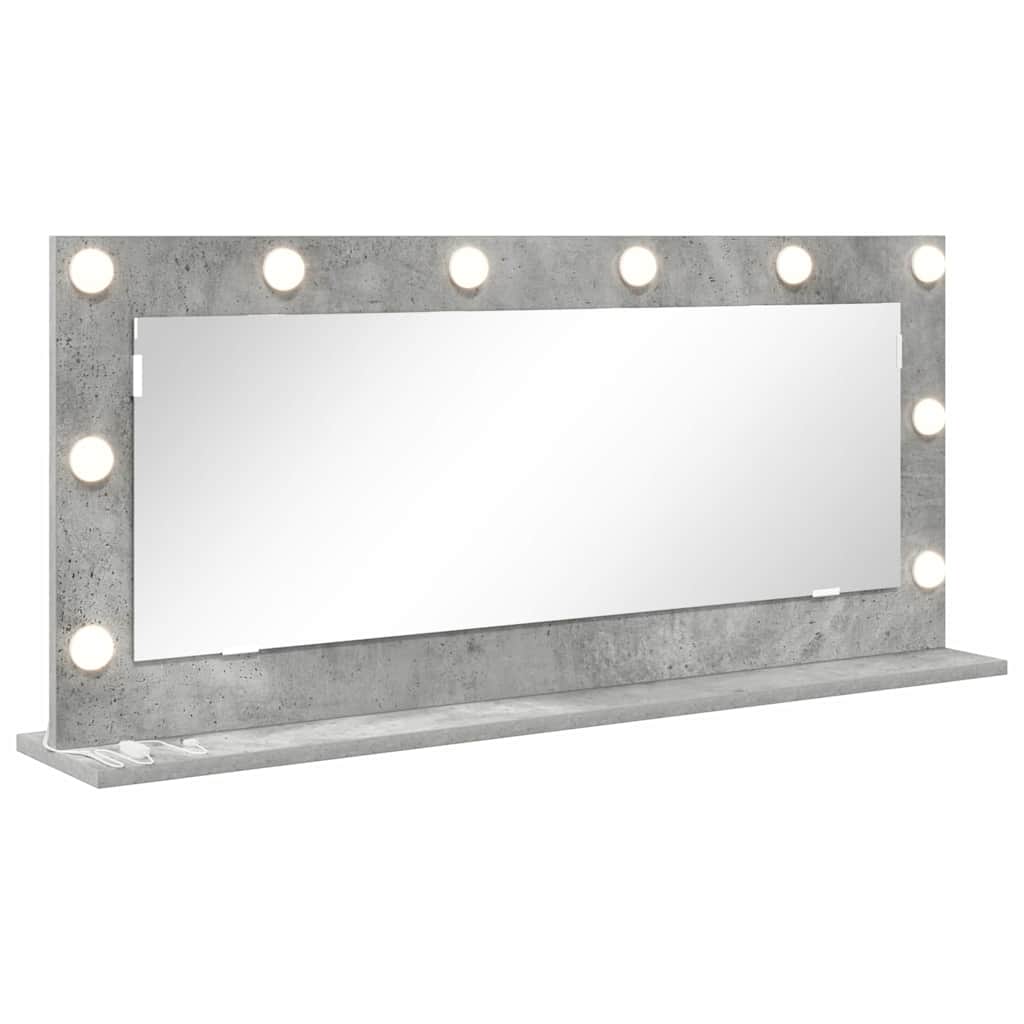 Vidaxl schmink spiegel rechthoekig beton grijs 100 x 45 x 18 cm