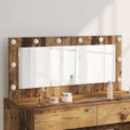 Vidaxl schmink spiegel rechthoekig oudhout 100 x 45 x 18 cm
