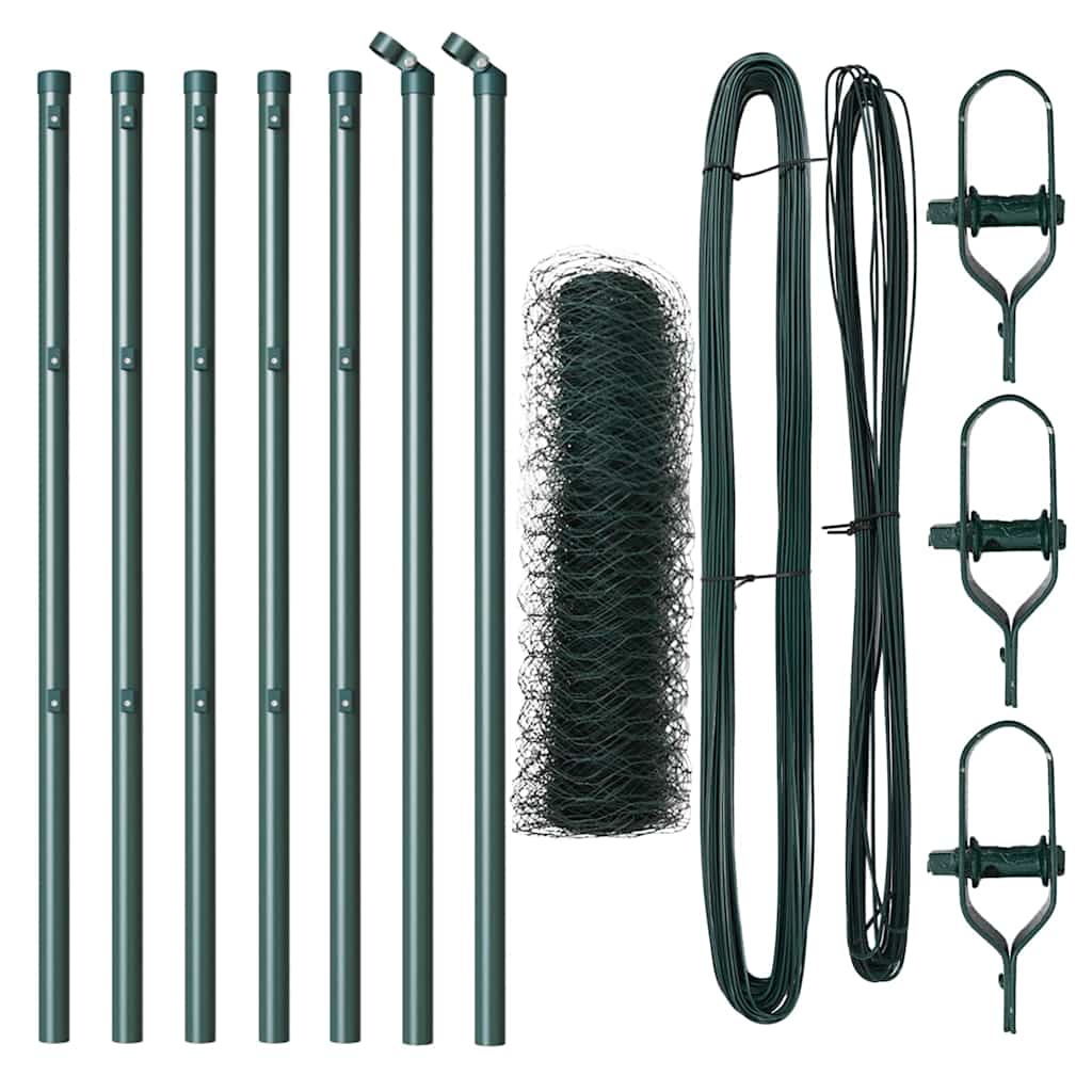 Vidaxl afrasteringspaal groen 10 x 0,5 m (36 mm gaas) staal en pvc