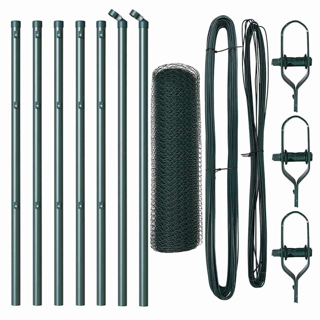Vidaxl afrasteringspaal groen 10 x 0,8 m (13 mm gaas) staal en pvc