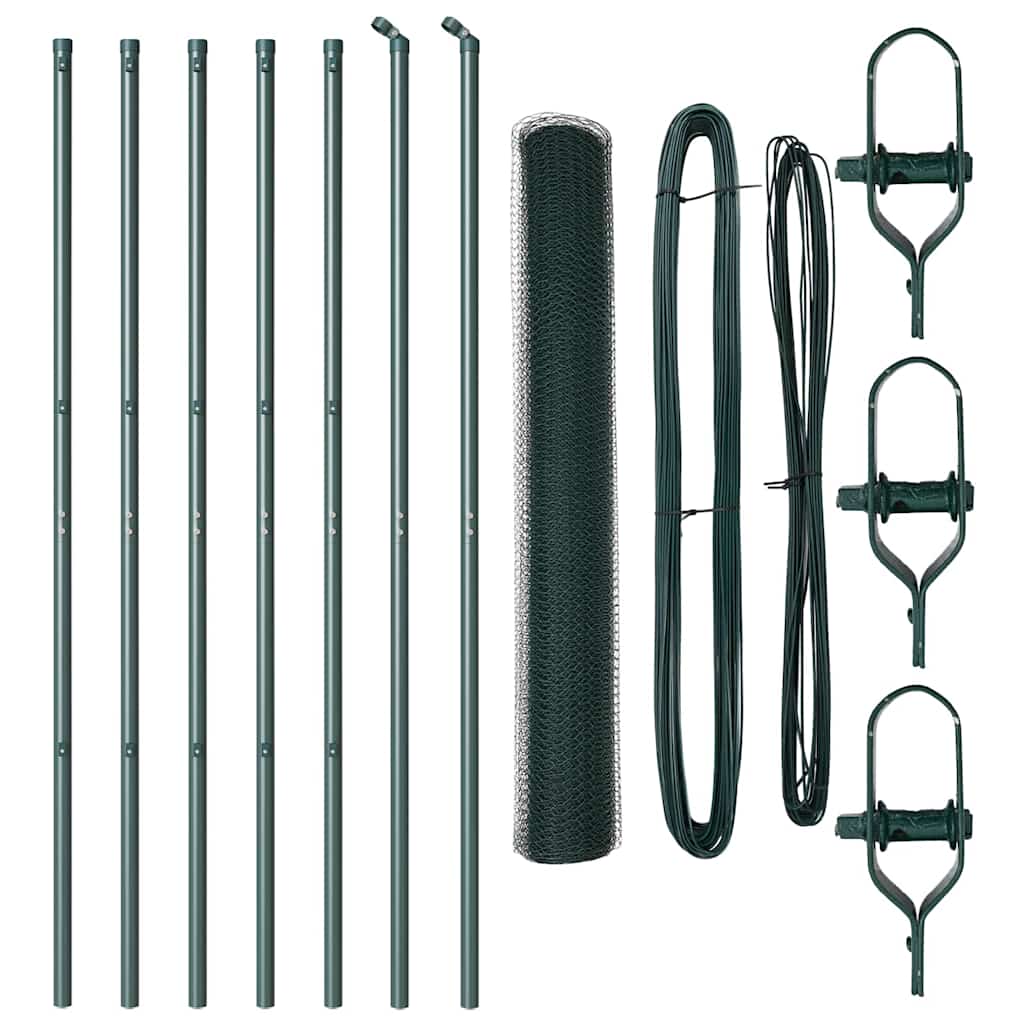 Vidaxl afrasteringspaal groen 10 x 1,2 m (13 mm gaas) staal en pvc