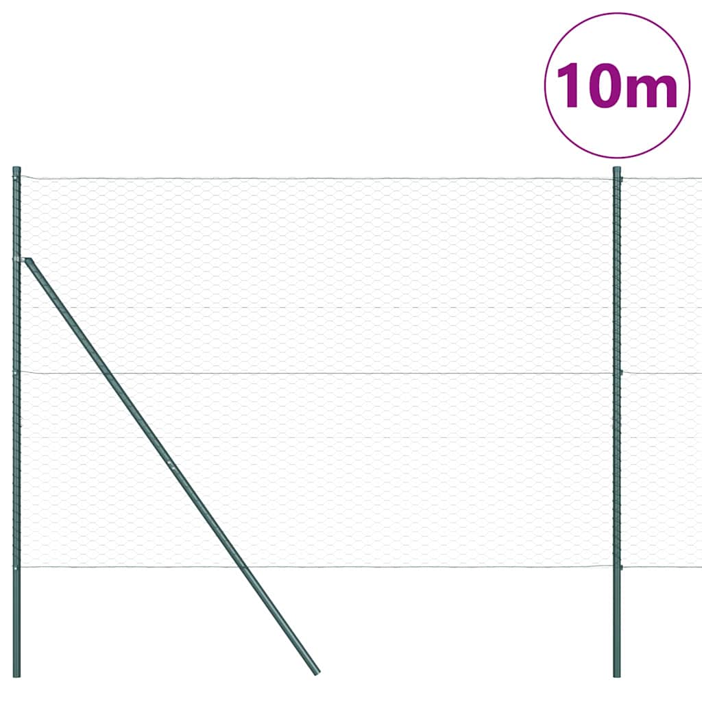Vidaxl afrasteringspaal groen 10 x 1,6 m (36 mm gaas) staal en pvc