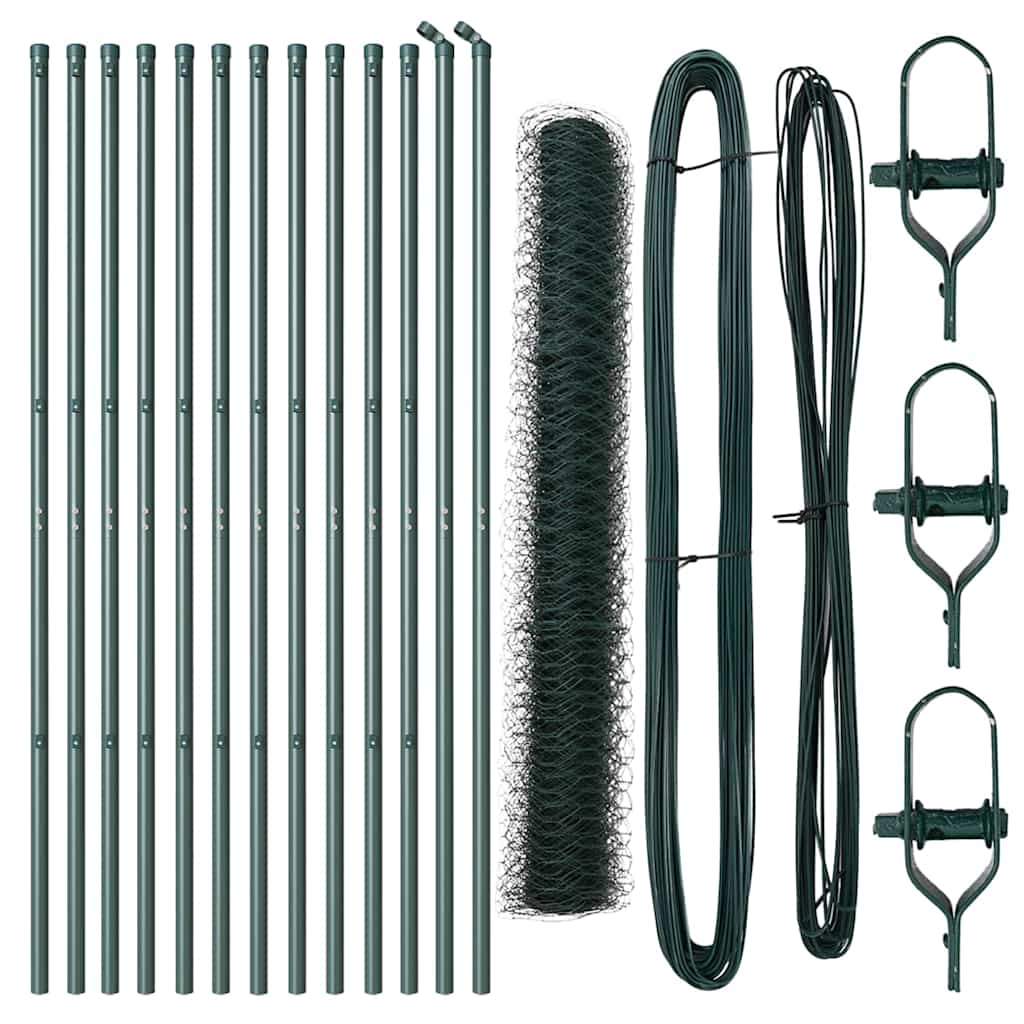 Vidaxl afrasteringspaal groen 25 x 1,2 m (36 mm gaas) staal
