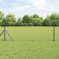 Vidaxl afrasteringspaal grijs 10 x 0,6 m (25 mm gaas) staal en pvc