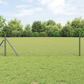 Vidaxl afrasteringspaal grijs 10 x 0,8 m (13 mm gaas) staal en pvc