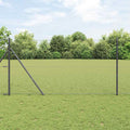 Vidaxl afrasteringspaal grijs 10 x 1 m (36 mm gaas) staal en pvc