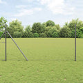 Vidaxl afrasteringspaal grijs 10 x 1 m (50 mm gaas) staal en pvc