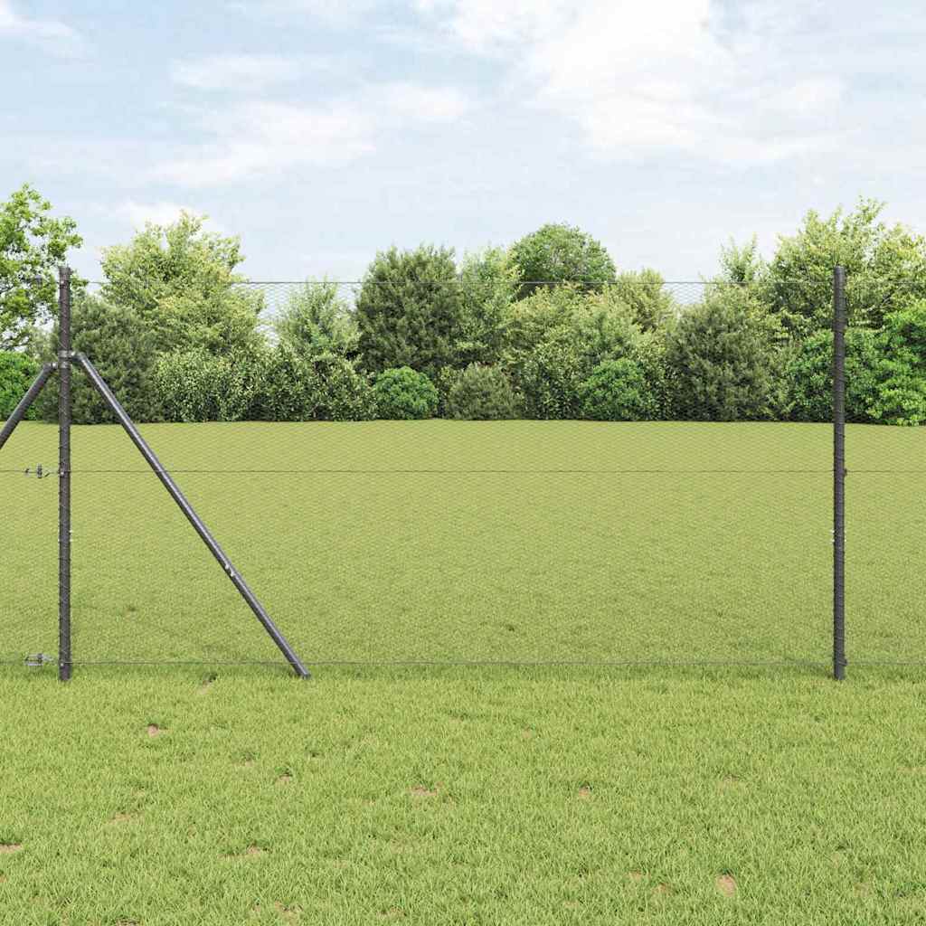 Vidaxl afrasteringspaal grijs 10 x 1,2 m (13 mm gaas) staal en pvc