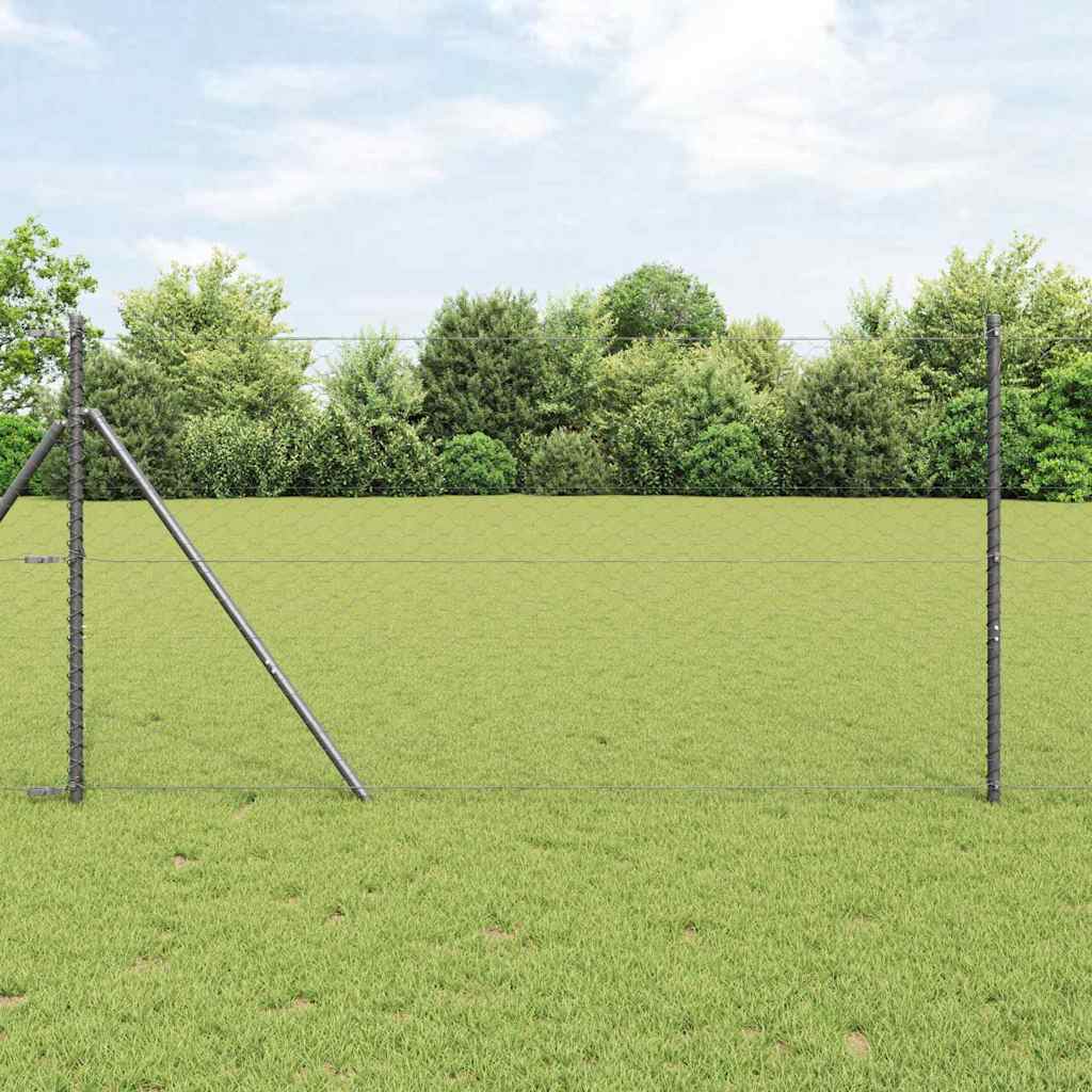 Vidaxl afrasteringspaal grijs 10 x 1,2 m (50 mm gaas) staal en pvc