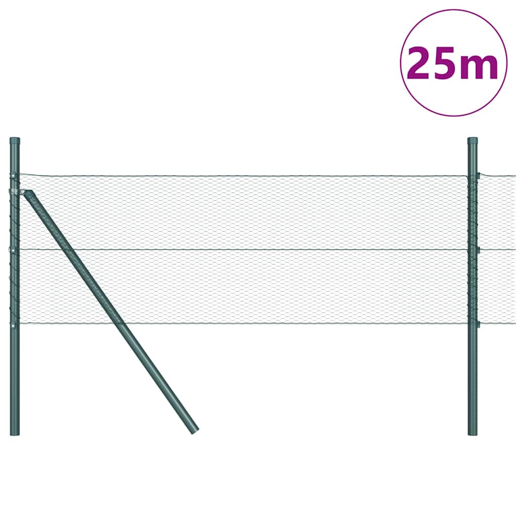 Vidaxl afrasteringspaal grijs 25 x 0,8 m (13 mm gaas) staal en pvc