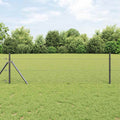 Vidaxl afrasteringspaal grijs 25 x 0,8 m (25 mm gaas) staal en pvc