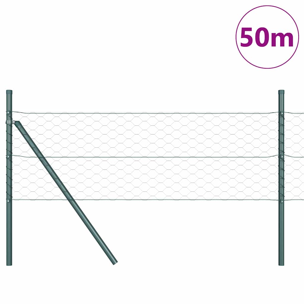Vidaxl afrasteringspaal grijs 50 x 0,4 m (50 mm mesh) staal en pvc