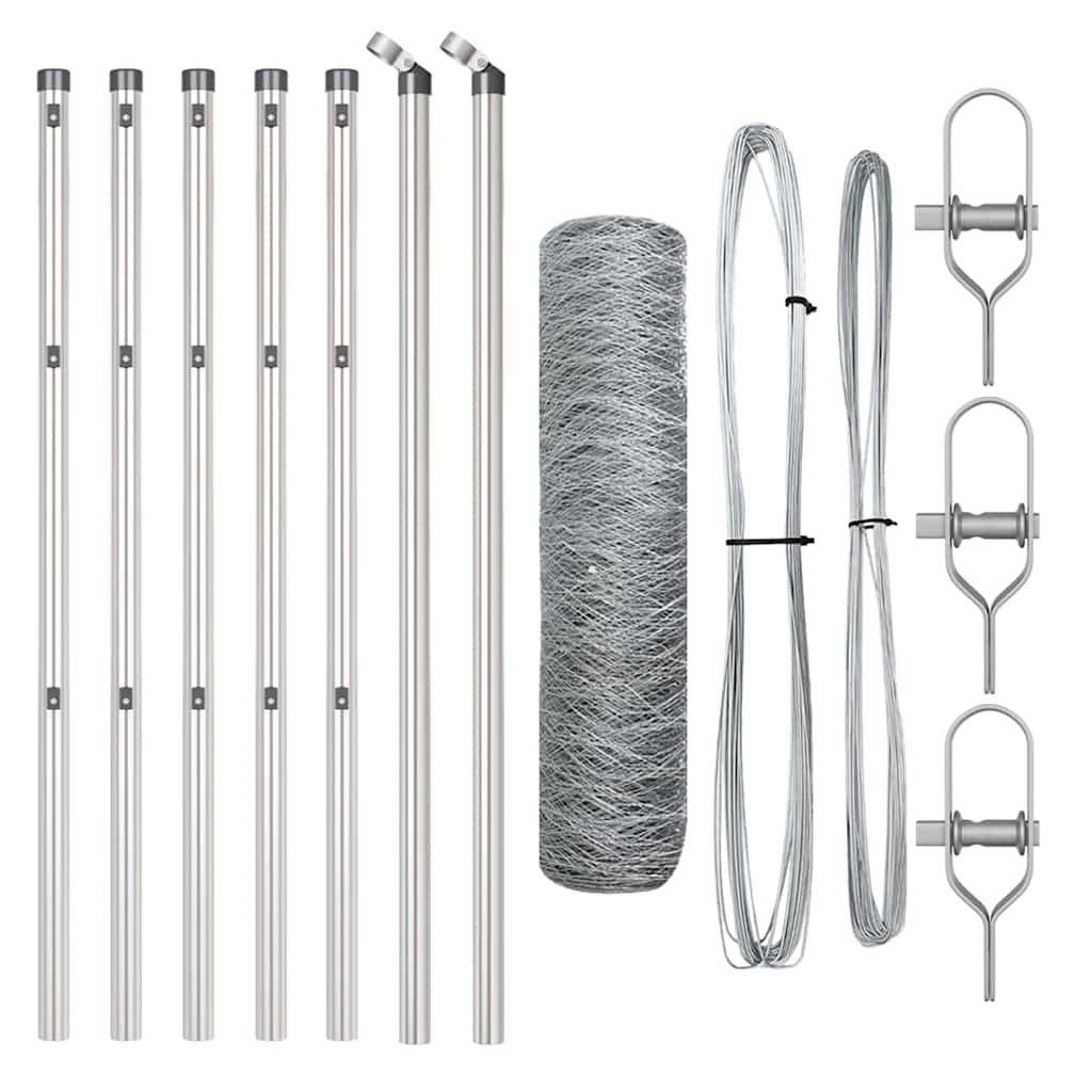 Vidaxl afrasteringspaal zilver 10 x 0,4 m (36 mm gaas) staal