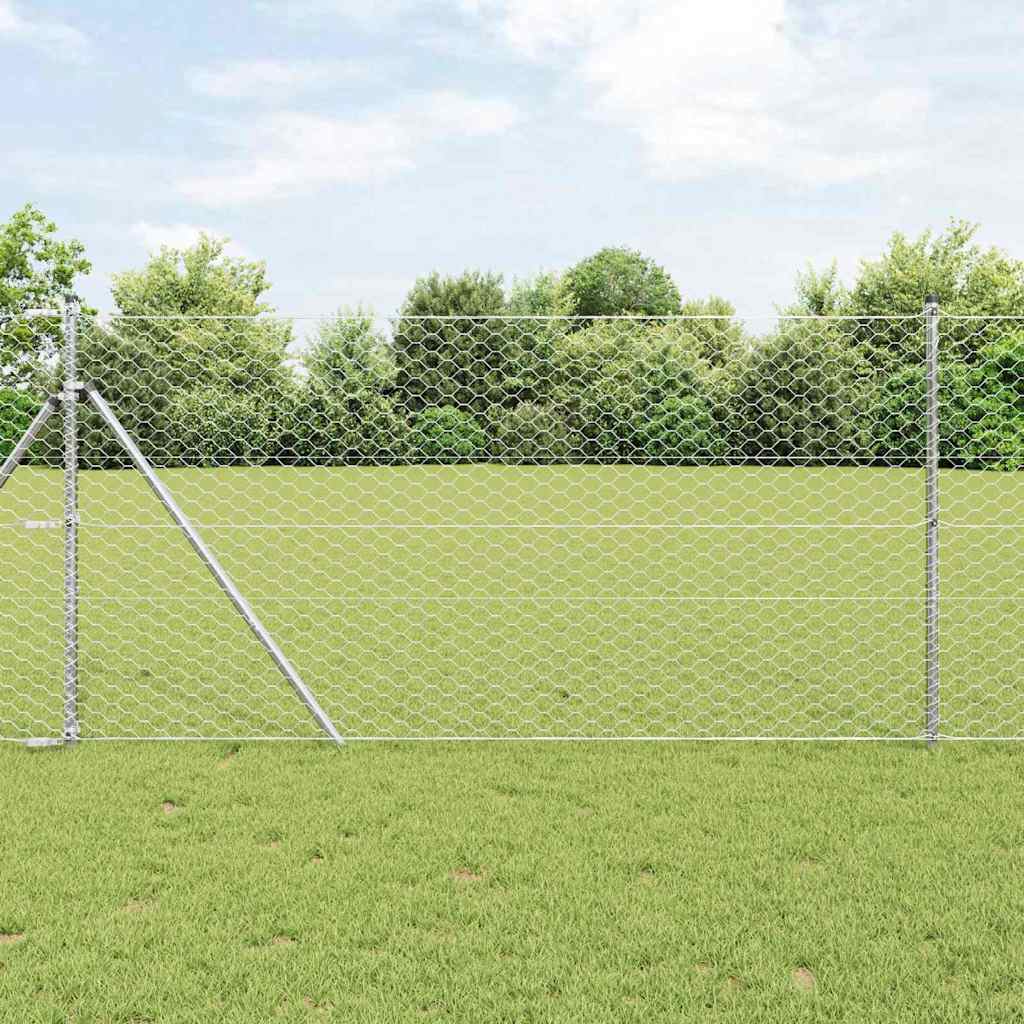 Vidaxl afrasteringspaal zilver 10 x 1,2 m (50 mm gaas) staal