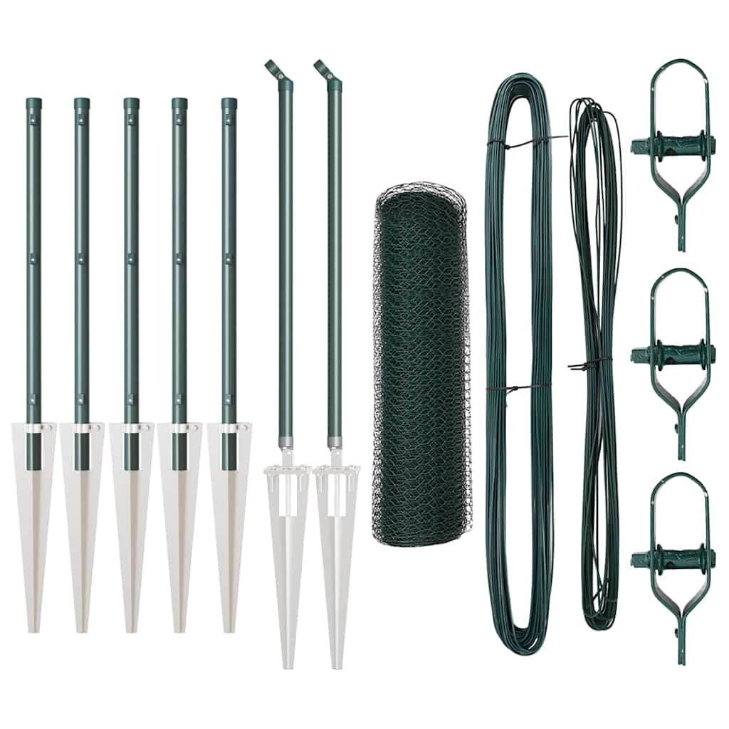 Vidaxl afrasteringspaal groen 10 x 0,4 m (25 mm gaas) staal en pvc