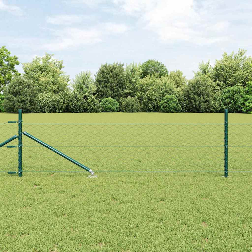 Vidaxl afrasteringspaal groen 10 x 0,5 m (36 mm gaas) staal en pvc