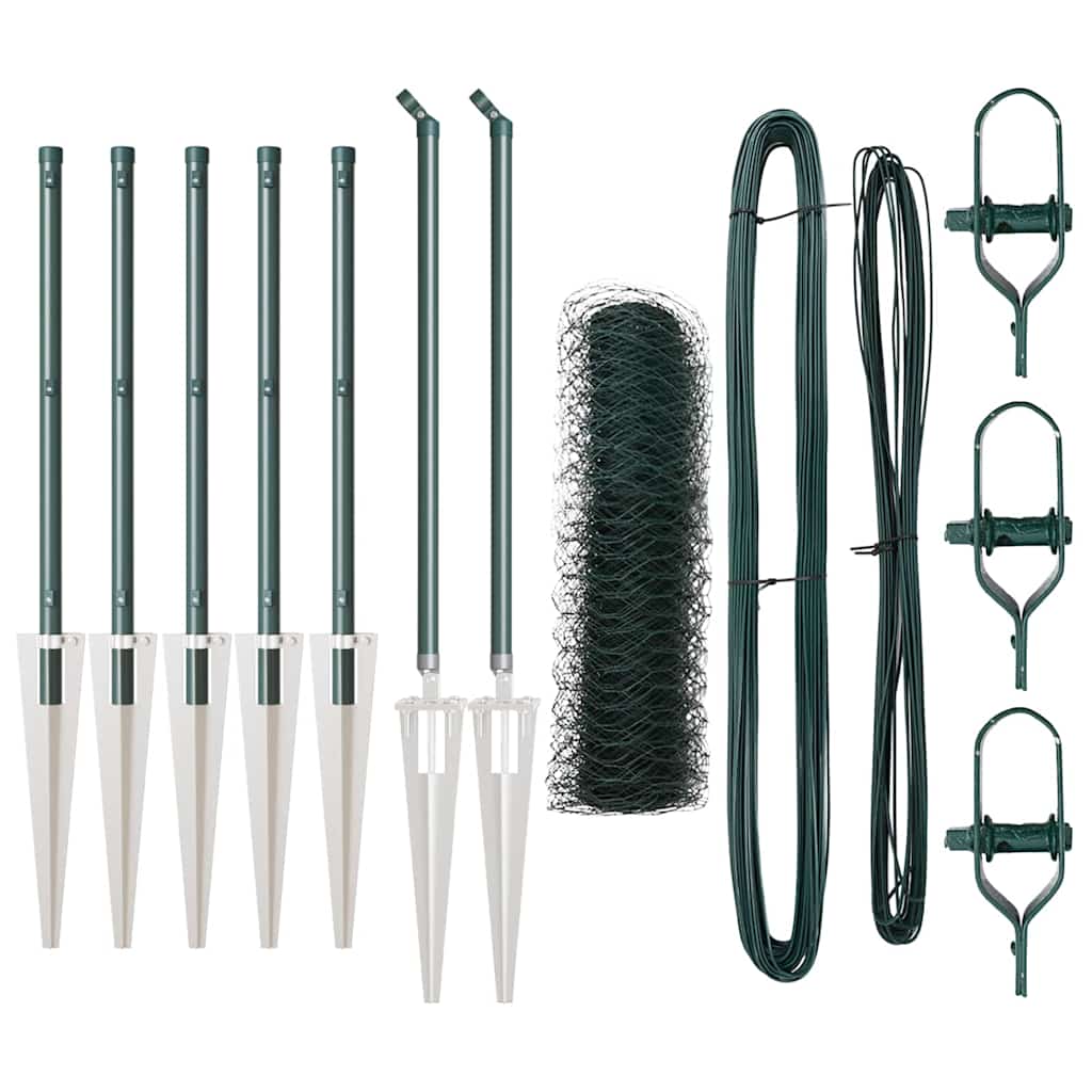 Vidaxl afrasteringspaal groen 10 x 0,8 m (50 mm gaas) staal en pvc