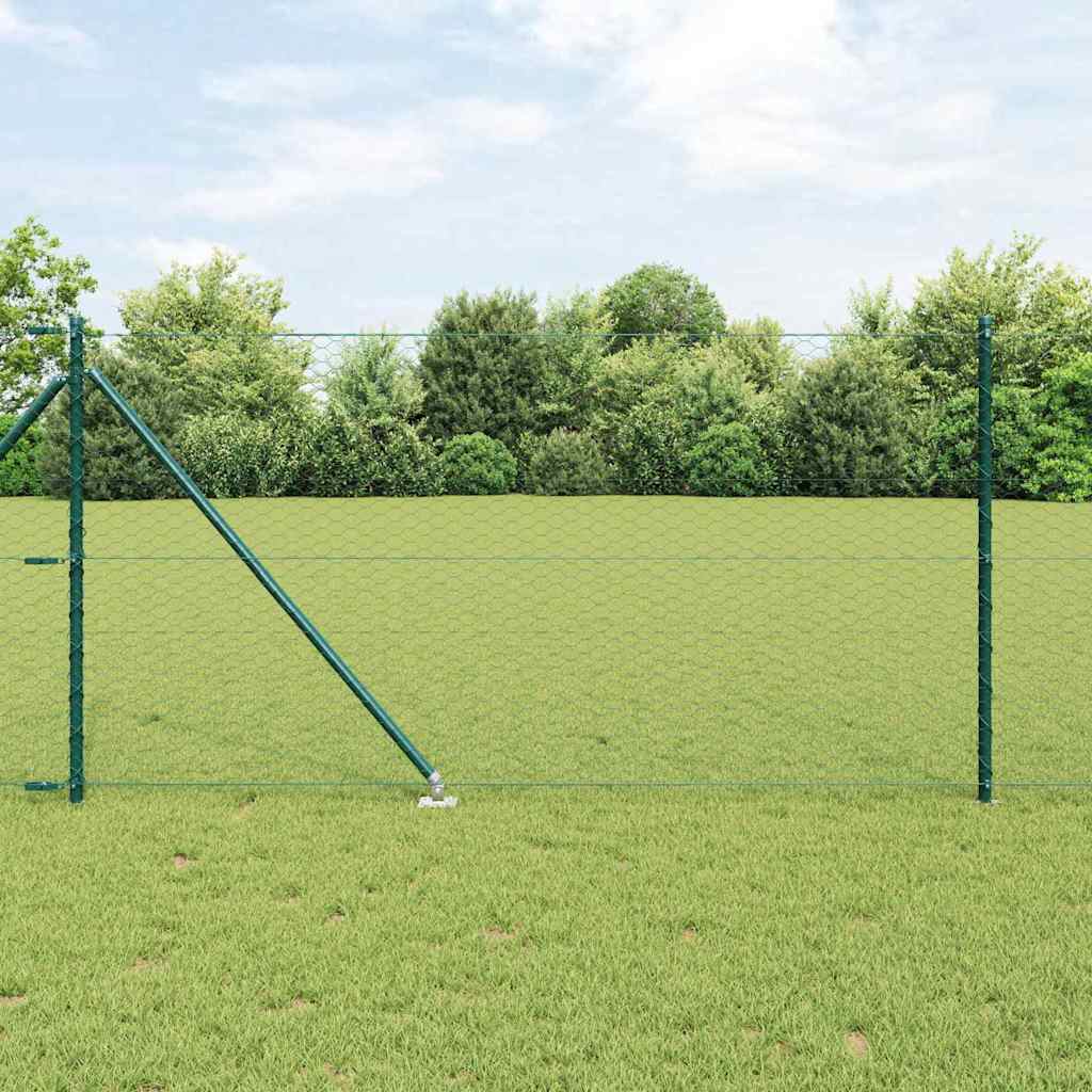 Vidaxl afrasteringspaal groen 10 x 1 m (36 mm gaas) staal en pvc